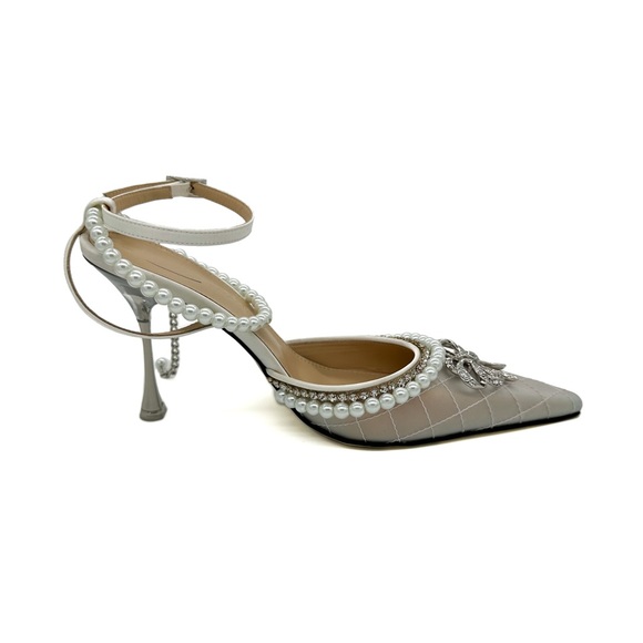 MACH & MACH faux pearl-embellished 100mm heel pumps - Picture 3 of 7